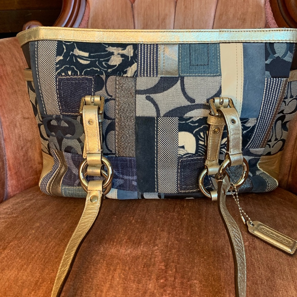 Vintage Coach Patchwork Denim Tote